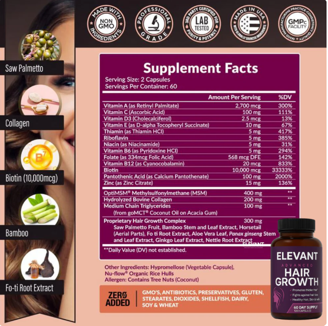 HAIR GROWTH Vitaminas capilares premium ENVÍO GRATIS